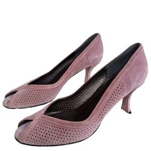 Stuart Weitzman Pumps Perforated Peep Toe Sandals High Heel Shoes Womens Size 7
